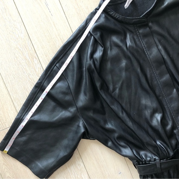 Mango MNG Play Suit Leather Tie Waist Jumpsuit in Black size L - Picture 7 of 16